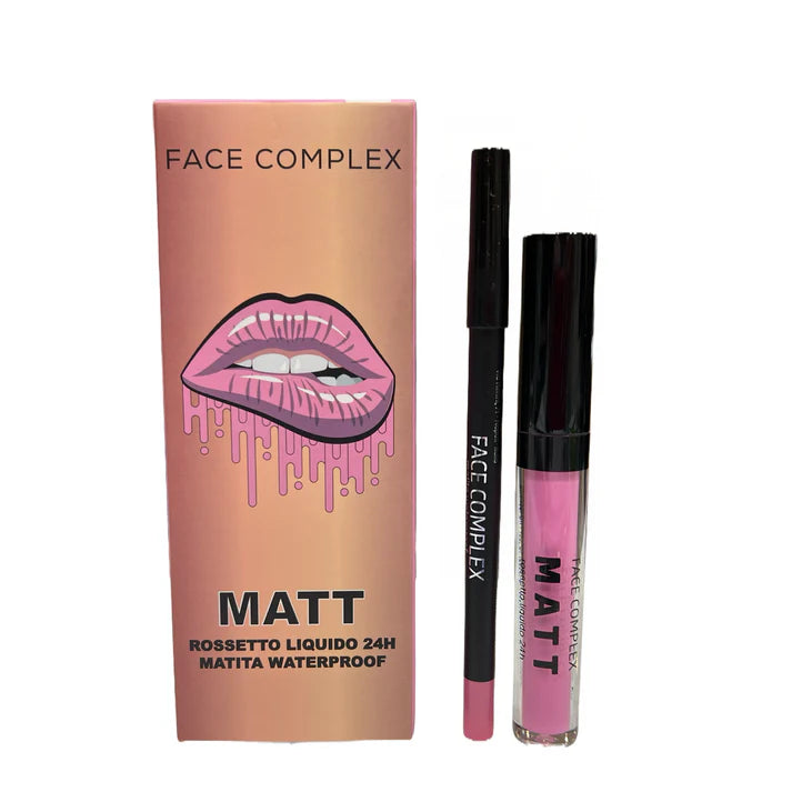 Face Complex kit matita labbra+tinta labbra 24h Scatolo n.01